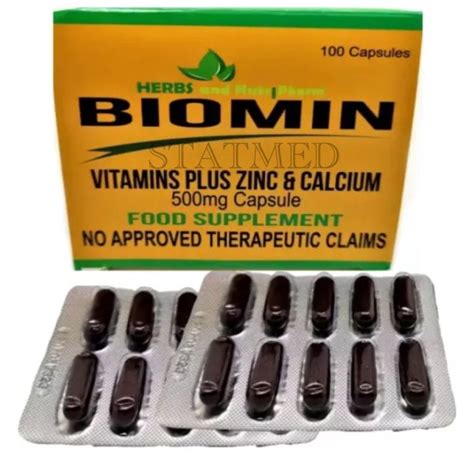BIOMIN Vitamins Plus Zinc & Calcium 100 capsulebox.